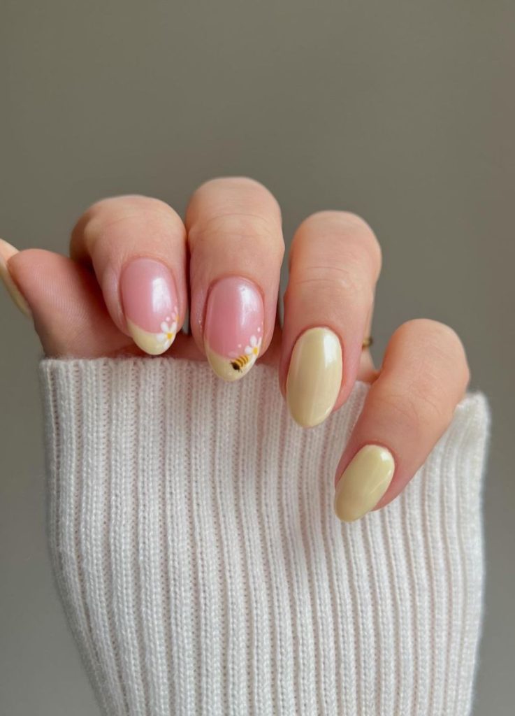 tendance ongles jaune beurre